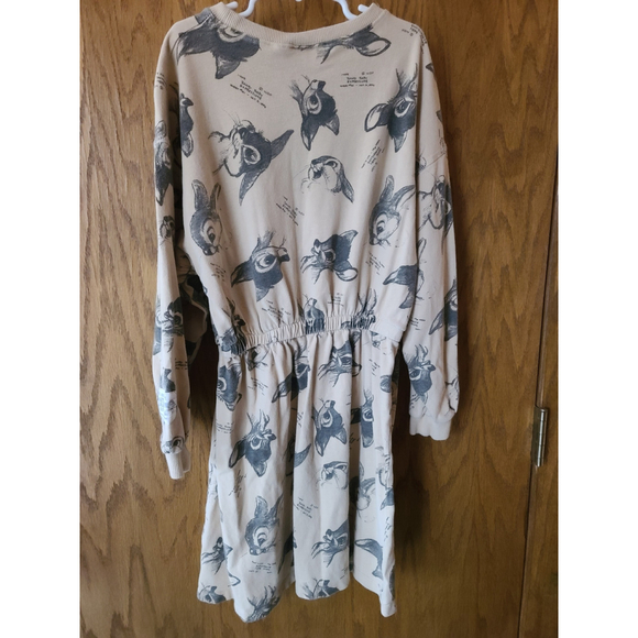 Zara Disney Bambi Thumper Dress Beige Size 10 - Picture 4 of 8